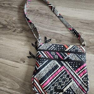 Vera Bradley Triple Zip Crossbody In Northern Stripes